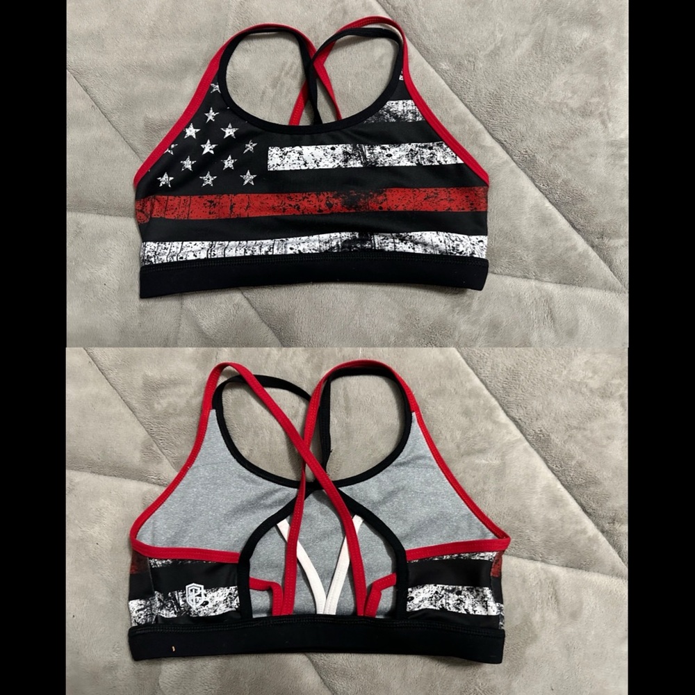 Born primitive thin red line sports bra - small